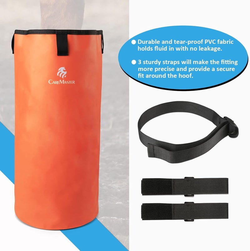 CareMaster Hoof Soaking Boot for Horse Hoof Wrapped EVA Padded Soaker Bag Equine Soaking Boot Easy Use for Hooves Care Icing Bucket Soaker Sack with 2 Elastic Bands - Image 2